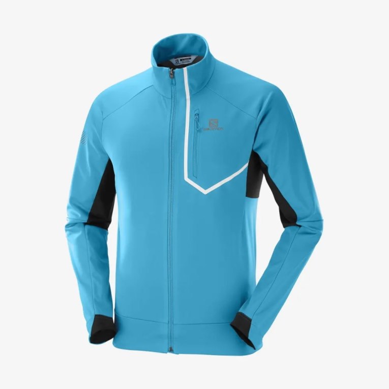 Pánské Bundy Salomon Gore Tex Infinium Windstopper Pro Tyrkysové | CZ 21KFVWP